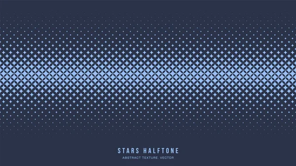 Stars Halftone Geometric Pattern Vector Straight Line Border Blue Abstract Background — Wektor stockowy