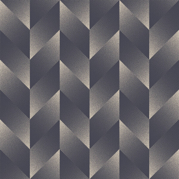 Chevron Tile Modern Elegant Seamless Pattern Vector Stipple Abstract Background. Dotted Geometric Structure Gritty Grainy Texture Repetitive Gray Wallpaper. Old Fashioned Half Tone Art Illustration