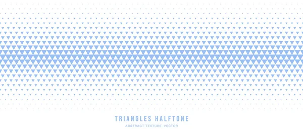 Triangles Halftone Géométrique Motif Continu Vecteur Ligne Droite Bordure Bleu — Image vectorielle