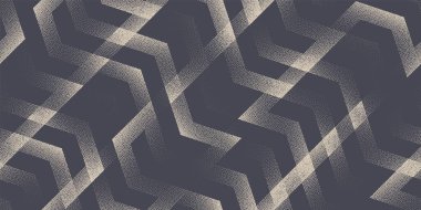 Kompleks Geometri Eğimli Çizgiler Kusursuz Desen Vektör Özgeçmişi. Gelişmiş Entrika Geometrik Yapısı Tekrarlayan Duvar Kağıdı. Yarı Ton Süslemesi Çağdaş Sanat İllüstrasyonu
