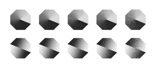 Clockwise Gradient Shifted Octagon Abstract Shapes Vector Set Different Variations — Stockvektor