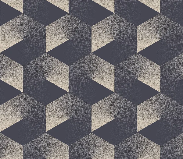 Hexagonal Retro Futuristic Seamless Pattern Vector Abstract Sci Technology Background — Vetor de Stock