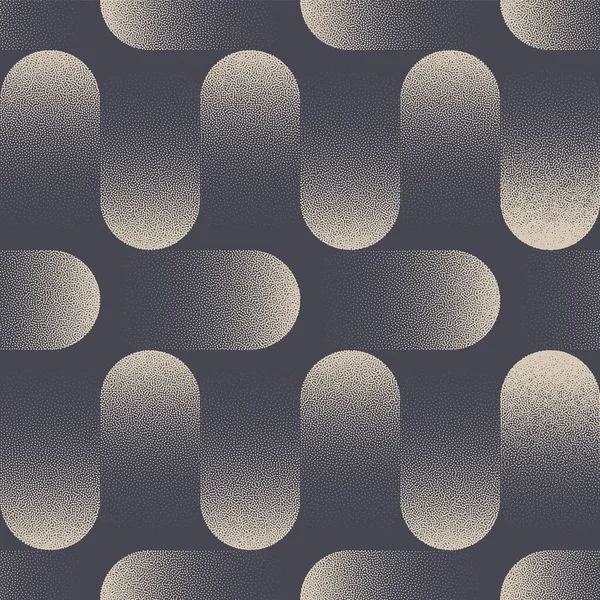 Smooth Geometry Wavy Seamless Pattern Vector Dotted Bizarre Abstract Background — Stock vektor
