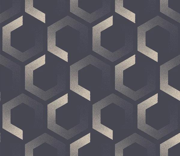 50S 60S 70S Retro Fashion Geometric Hexagons Seamless Pattern Vector — Stockový vektor