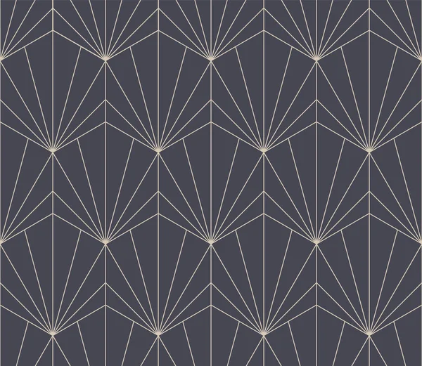 Classical Art Deco Outline Seamless Pattern Vector Fancy Abstract Background — Archivo Imágenes Vectoriales
