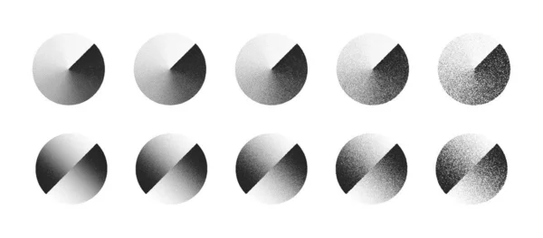 Clockwise Gradient Shifted Circle Abstract Shapes Vector Set Different Variations — ストックベクタ