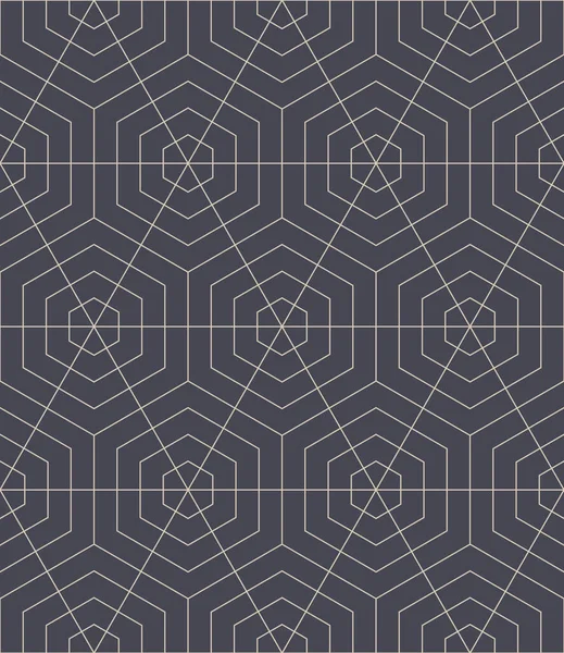 Geometric Hexagonal Grid Outline Seamless Pattern Vector Abstract Background Linear — Vector de stock