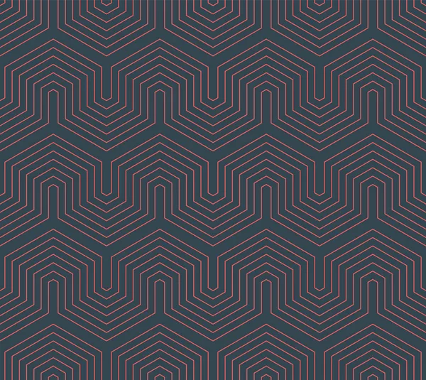 Trendy Geometric Bent Lines Motif Seamless Pattern Vector Exclusive Abstract — Vettoriale Stock