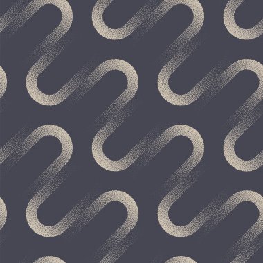 Dinamik Enerji Dalgalı Doğrusal Yapısı Kusursuz Desen Vektörü Soyut Arkaplan. Eski moda Retro Style Tekstil Tekstil Tekniği Tekrarlayan Soluk Gri Duvar Kağıdı. Yarı Ton Sanatı Sonsuz Grafik Çizimi