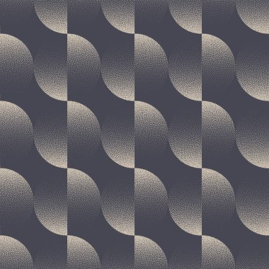 Eski 50 'lerin 60' lı yılların Değişken Çemberleri Kusursuz Şekil Vektörü Soyut Arkaplan. Retro Psychedelic Style Geometric Tekstil Tasarımı Tekrarlayan Soluk Gri Duvar Kağıdı. Yarı Ton Sanatı Sonsuz İllüstrasyon