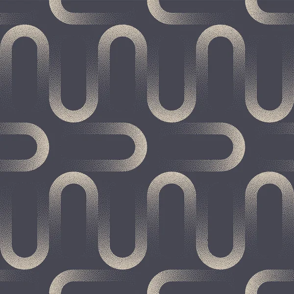 Wavy Rippled Dynamic Stipple Seamless Pattern Vector Trendy Abstract Background — 스톡 벡터