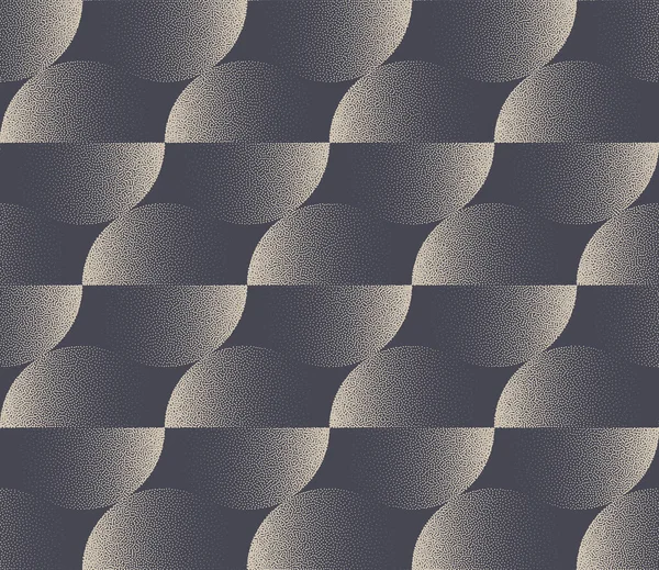 Classy Split Circles Stipple Seamless Pattern Vector Gray Abstract Background — Stockvektor