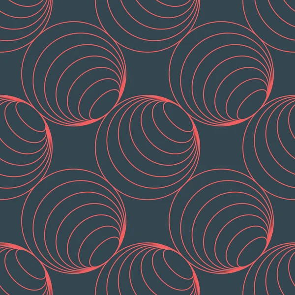 Techno Rave Music Circles Outline Seamless Pattern Vector Futuristic Abstract — Wektor stockowy