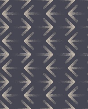 Back and Forth Arrows Stipple Seamless Pattern Vector Dotted Abstract Background. Half Tone Art Geometric Conceptual Business Abstraction. Dot Work Grainy Subtle Texture Repetitive Grey Wallpaper