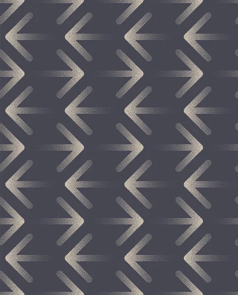 Back and Forth Arrows Stipple Seamless Pattern Vector Dotted Abstract Background. Half Tone Art Geometric Conceptual Business Abstraction. Dot Work Grainy Subtle Texture Repetitive Grey Wallpaper