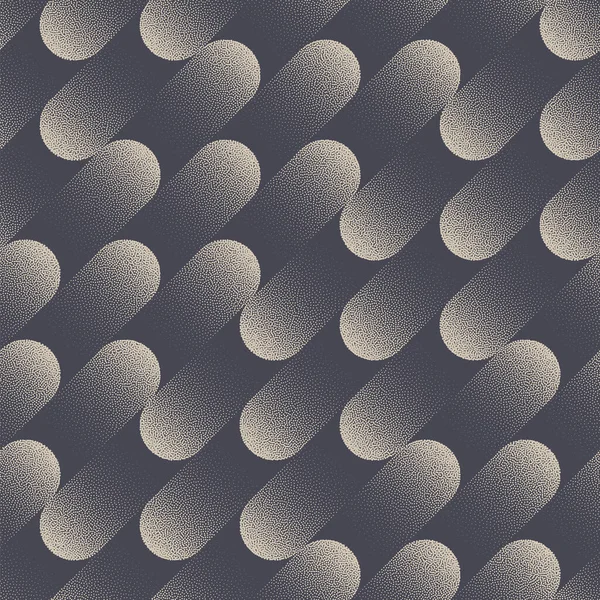 Dynamic Rounded Oblique Lines Stipple Seamless Pattern Vector Abstract Background — Stockový vektor