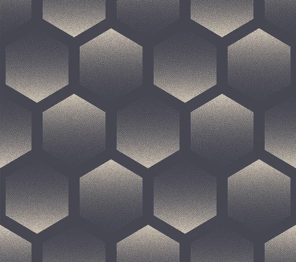 Hexagons Stipple Geometric Seamless Pattern Vector Trendy Abstract Background Stylish — Stockový vektor