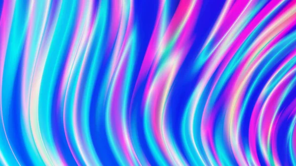 Holographic Effect Wavy Pattern Vector Vibrant Fluorescent Abstract Background Iridescent — Vetor de Stock