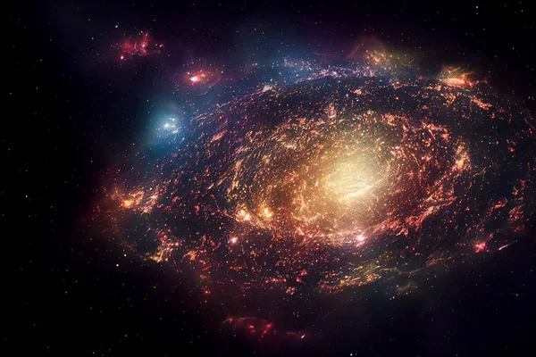 Massive Concentric Stars Cluster 3D Visualization Art Work Spectacular Abstract Background. Grand Breathtaking Cosmic Galaxy Structure Stunning Astrophotography Wallpaper. Space Exploration Astronomy