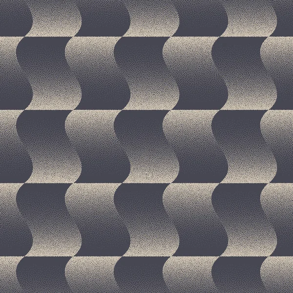 Checkered Wavy Structure Fine Stipple Seamless Pattern Vector Trendy Fondo — Archivo Imágenes Vectoriales