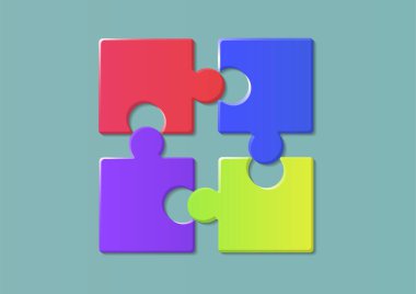 Renkli yapboz. iş takım çalışması kavramı