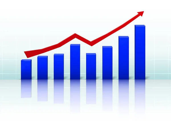 Geschäftsdiagramm Und Grafik Auf Weißem Hintergrund — Stockvektor