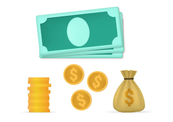Money Savings Business Design Icon Set — Stock Vector