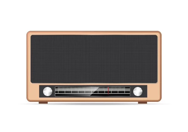 Retro Style Orange Radio Isolated White Background — Stock Vector