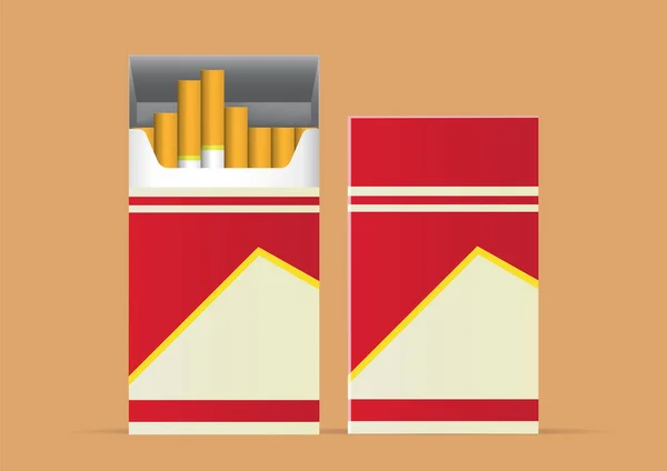 Ilustración Vectorial Del Paquete Cigarrillos Uno Abierto Cerrado — Vector de stock