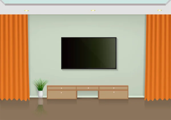 Smart Blue Wall Living Room — Stock Vector
