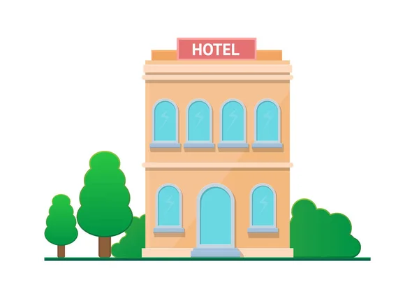 Hotel Building Front View Landscape — Wektor stockowy