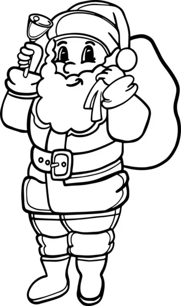 Webcute Santa Claus Für Postkarten Und Malbücher Vector Illustration Von — Stockvektor