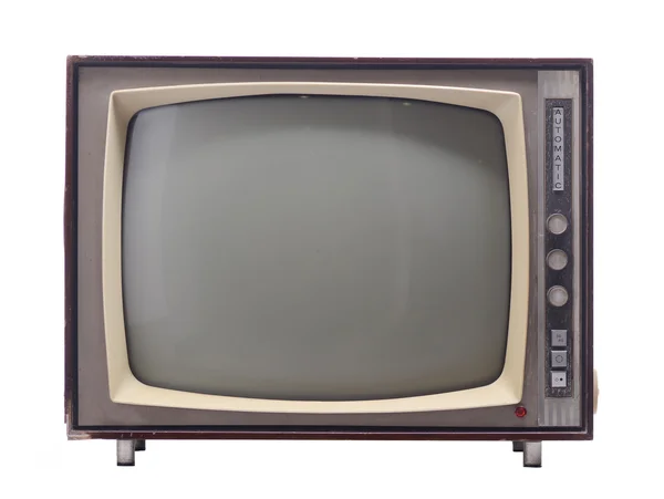 Beyaz arka plan üzerinde izole klasik televizyon