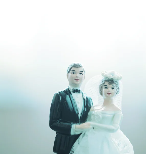Miniatura casamento casal boneca — Fotografia de Stock