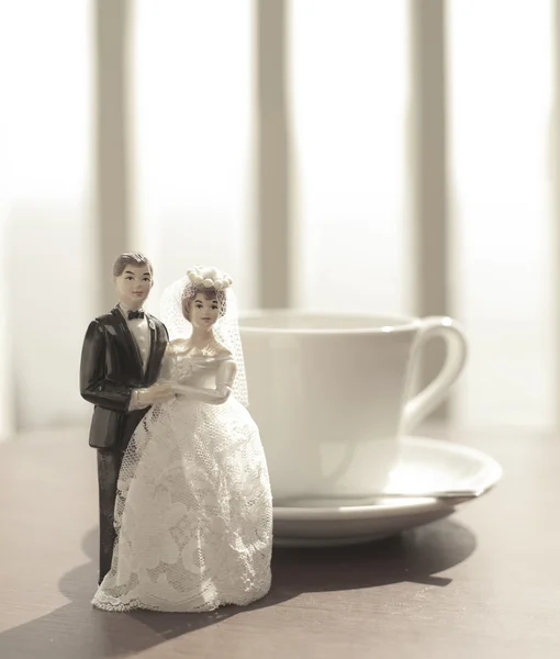 Casamento noiva e noivo casal boneca — Fotografia de Stock