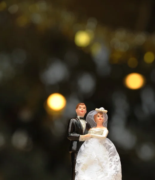 Bonecas de casal de casamento em miniatura — Fotografia de Stock