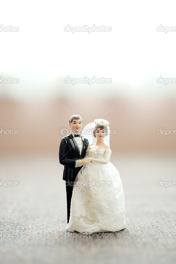 miniature wedding couple doll