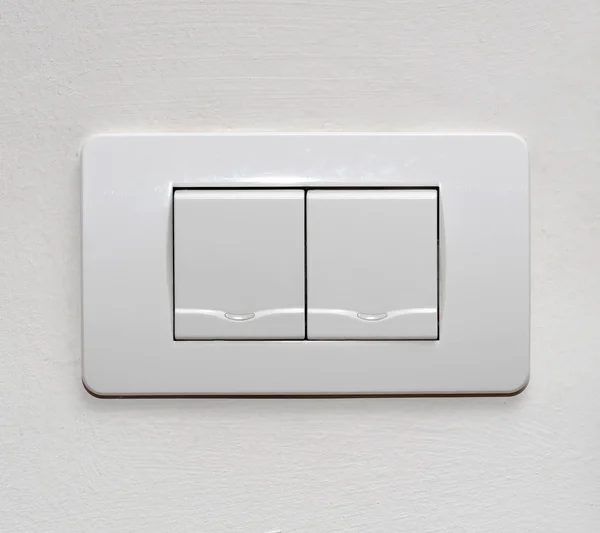 White room light switch — Zdjęcie stockowe