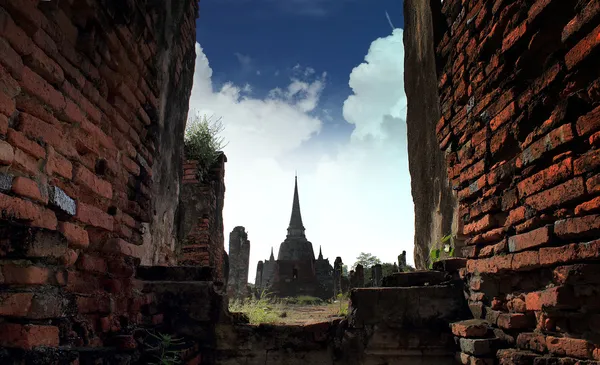 Old Siam templom-Ayutthaya, Thaiföld Világörökség szó — Stock Fotó