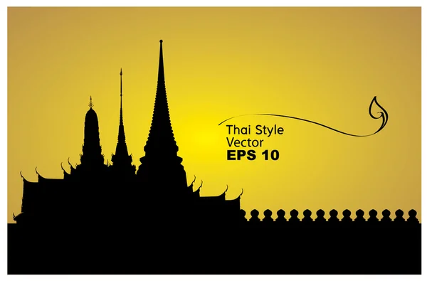 Vector illustration of Bangkok royal palace — Stock Vector