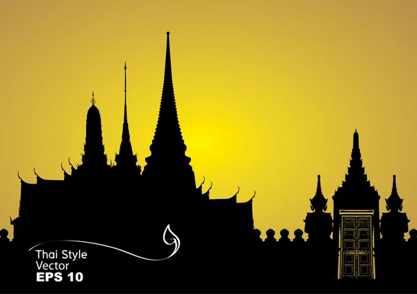 Vector ilustración del palacio real de Bangkok — Archivo Imágenes Vectoriales