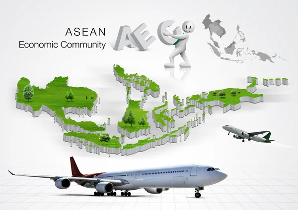 ASEAN Economic Community, AEC, konsep — Stok Foto