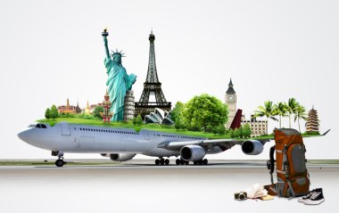 -uçakla, dünya seyahat kavramı