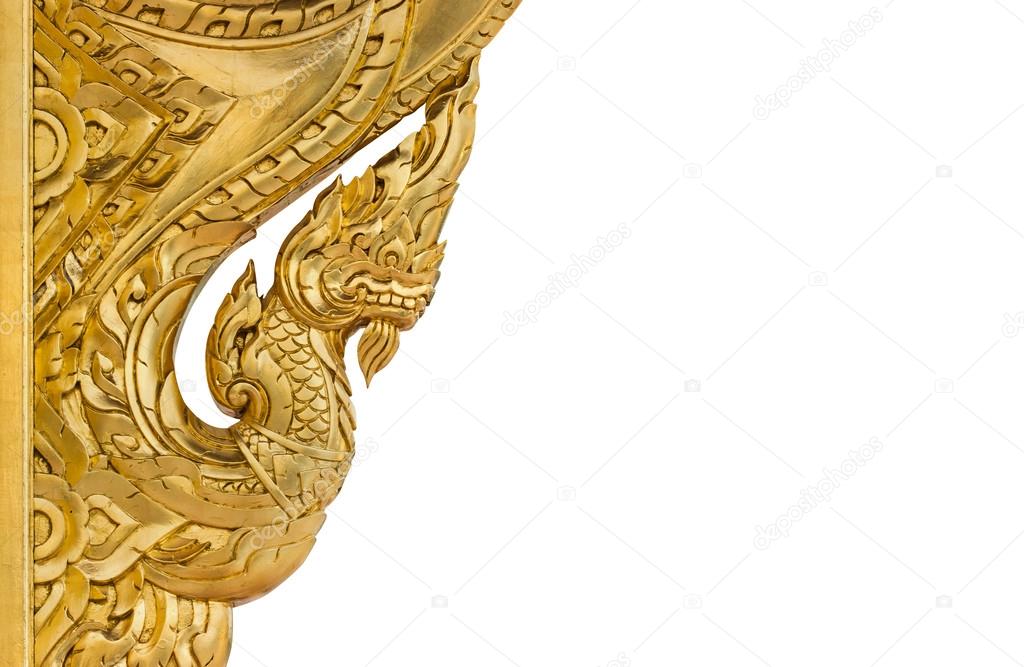 Traditional Thai style pattern decorative isolated on white background in temple,Thailand.
