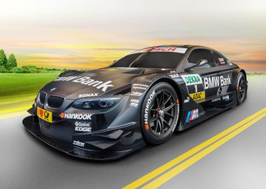 Sport car BMW at sunrise, concept clipart