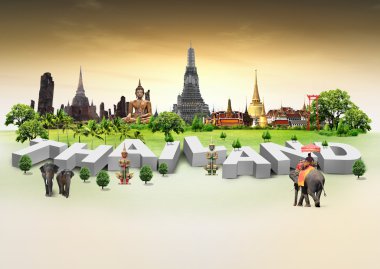 arka plan ve Infographic, kavram seyahat Tayland
