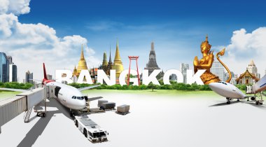 Bangkok, kavram panorama manzara seyahat