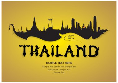 Tayland seyahat tasarım, vektör çizim