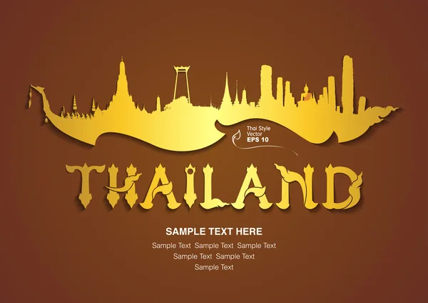 Thailandia disegno di viaggio, illustrazione vettoriale — Vettoriale Stock