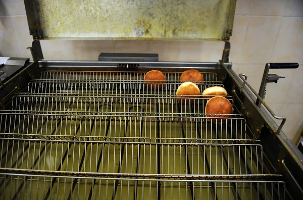 Sweet fried pastry on the bakery — Stock Photo, Image